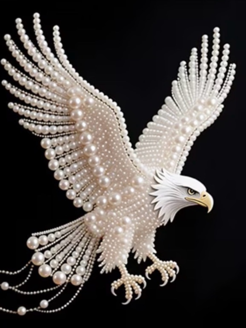 (193P) DIY Pearl Diamond painting Kit Pearl-Embellished Eagle Bird Ornament